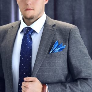 Modrá bodkovaná hodvábna kravata PURE LUXURY COLLECTION by RDB Royal