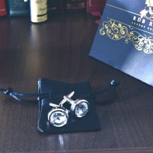 Strieborné číré manžetové gombíky swarovski crystal