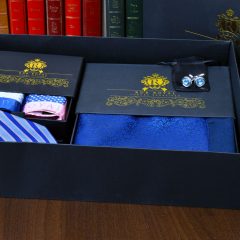 Grand Royal pánsky hodvábny modro ružový set