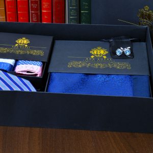 Grand Royal pánsky hodvábny modro ružový set