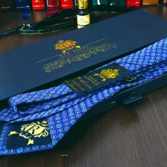 modrá hodvábna kravata foulard luxusná Pure Luxury Collection