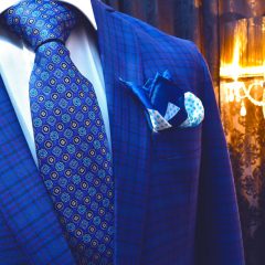 modrá hodvábna kravata foulard luxusná Pure Luxury Collection