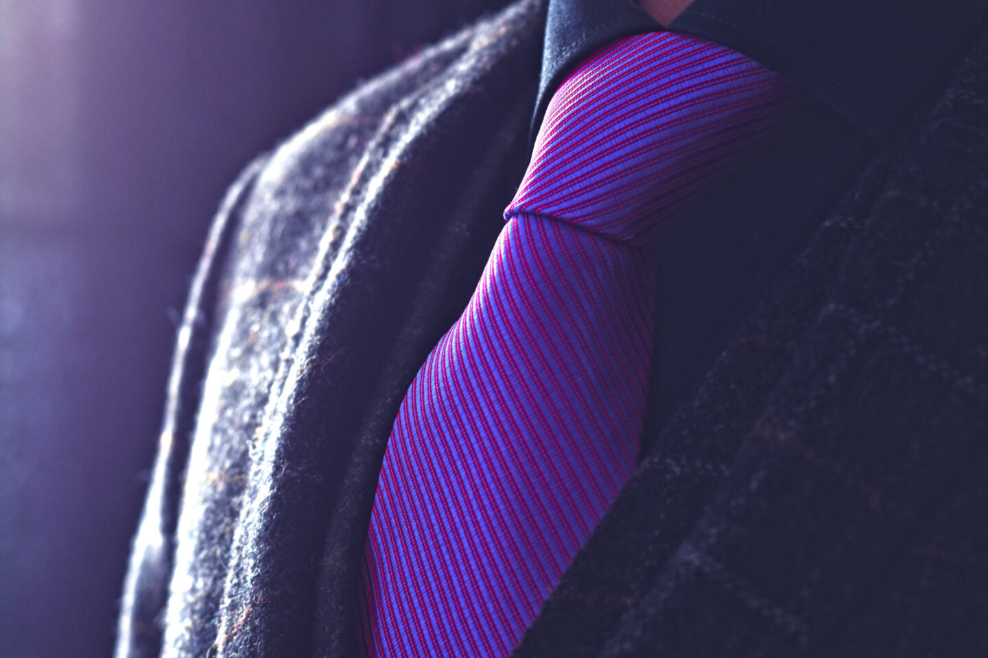 Ďalší pohľad: Silk Necktie, Striped, Purple