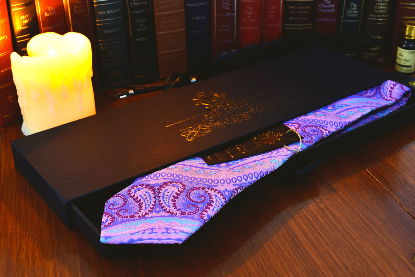 Pink paisley tie