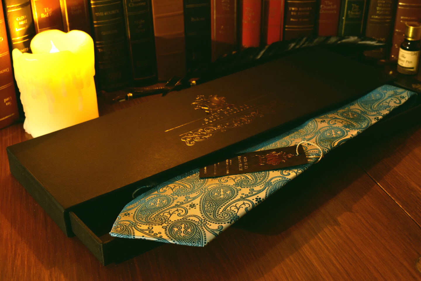 Silk turquoise necktie, handmade, silk