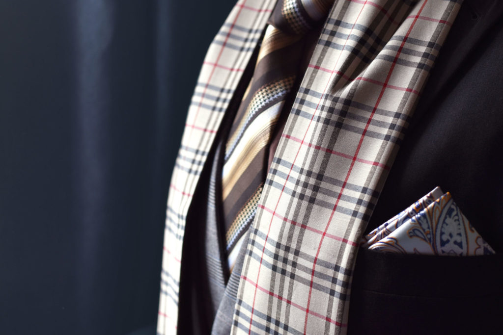Detail produktu: Silk Formal Scarf, Plaid, Beige