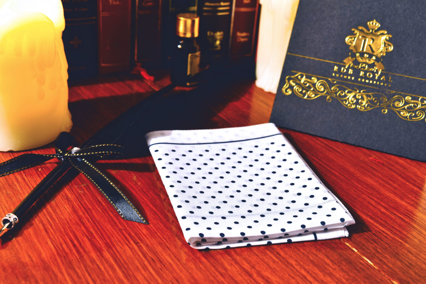 White polka dot pocket square  handkerchief 