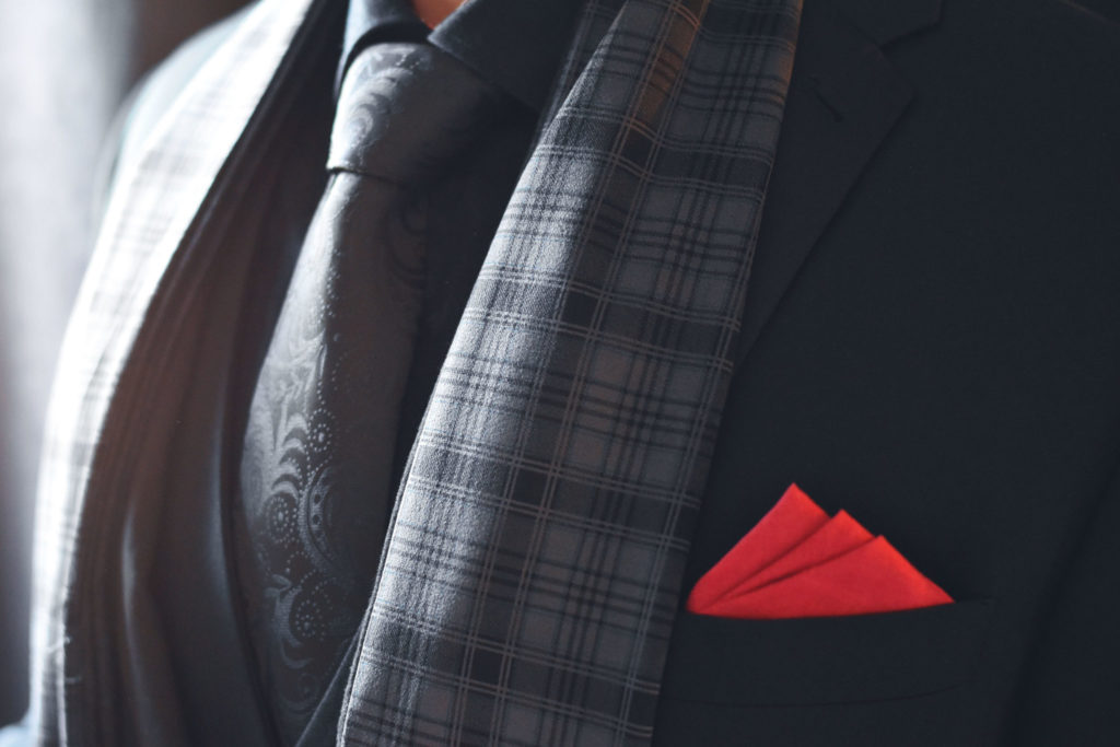 Detail produktu: Silk Formal Scarf, Plaid, Grey