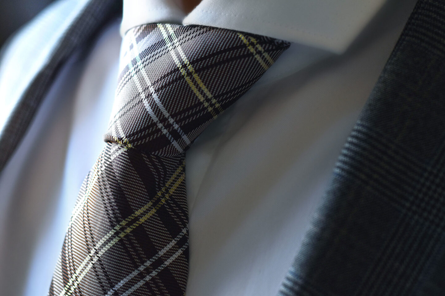 Ďalší pohľad: Silk Necktie, Plaid, Brown