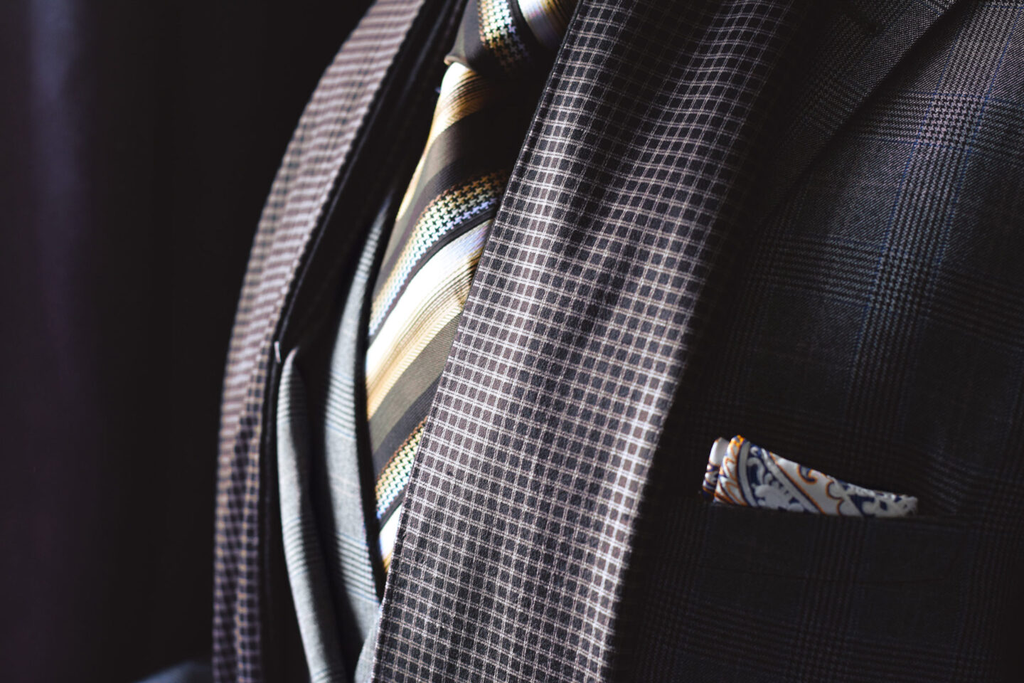 Ďalší pohľad: Silk Formal Scarf, Plaid, Brown and Black