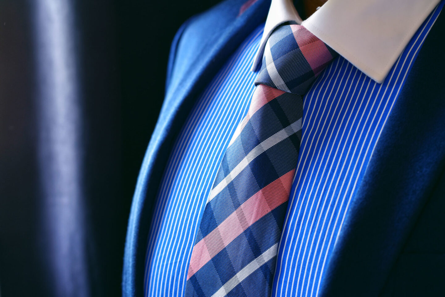 Ďalší pohľad: Silk Necktie, Plaid, Blue and Pink