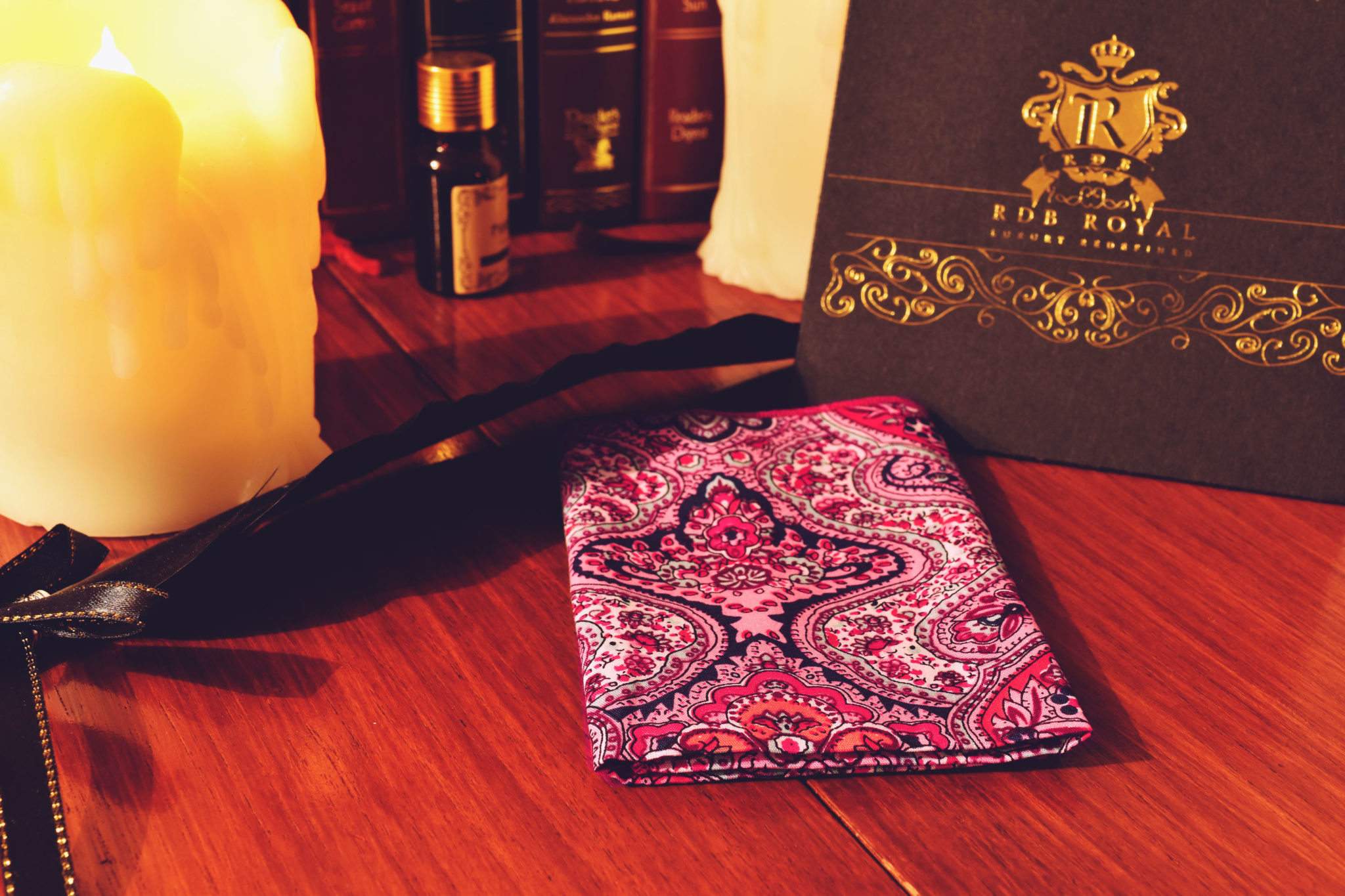 Pink and Red Cotton Pocket Square Handkerchief