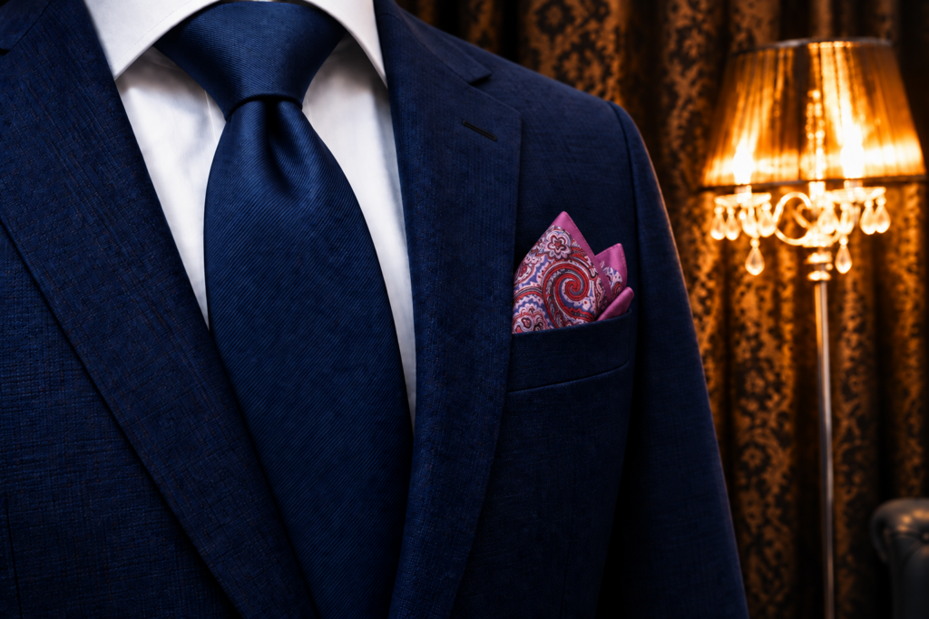 Detail produktu: Hodvábna Vreckovka Do Saka, Paisley, Ružová