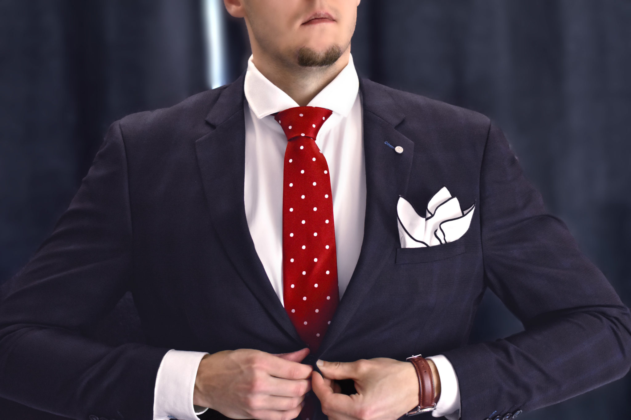 Polka dot luxury silk necktie by RDB Royal