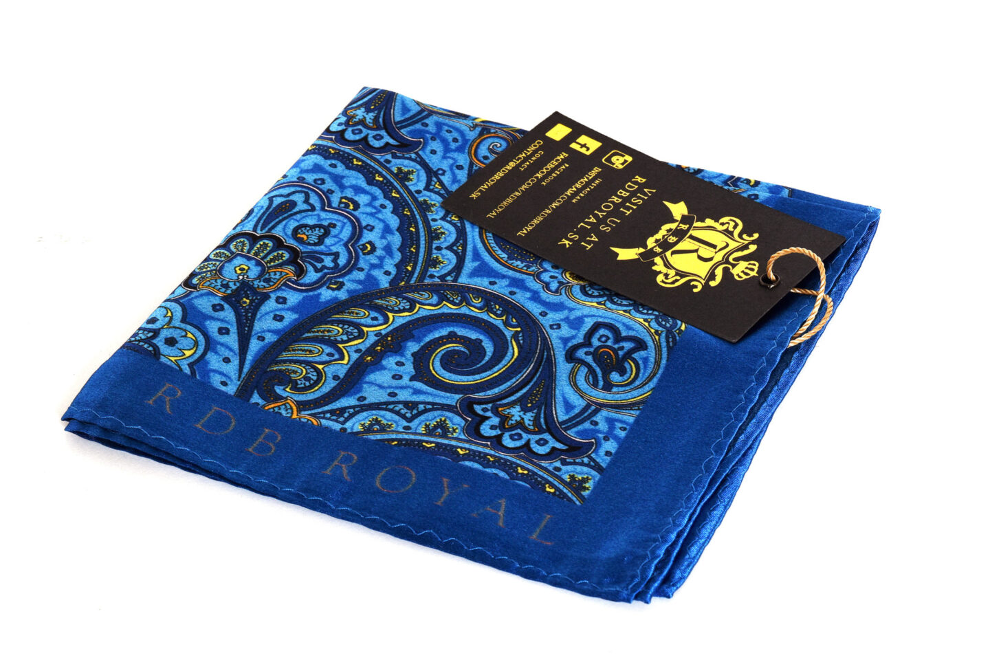 Ďalší pohľad: Silk Pocket Square, Paisley, Blue