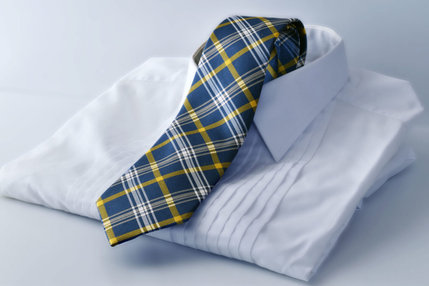 Ďalší pohľad: Silk Necktie, Pure Luxury Collection, Plaid, Blue and Yellow