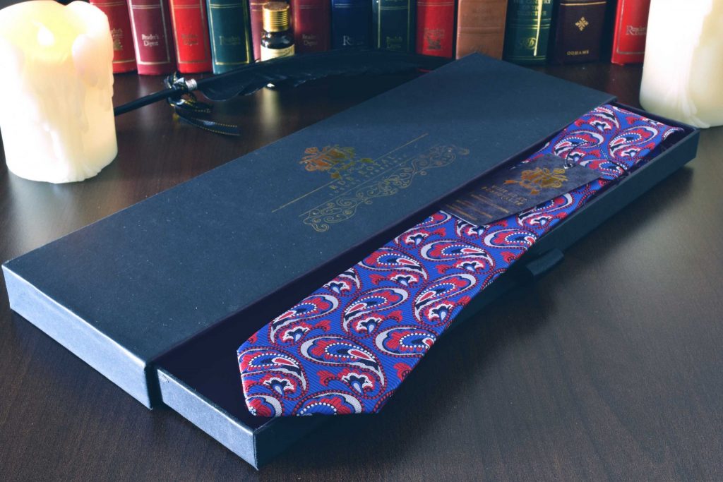 Detail produktu: Hodvábna Kravata, Paisley, Modro-červená