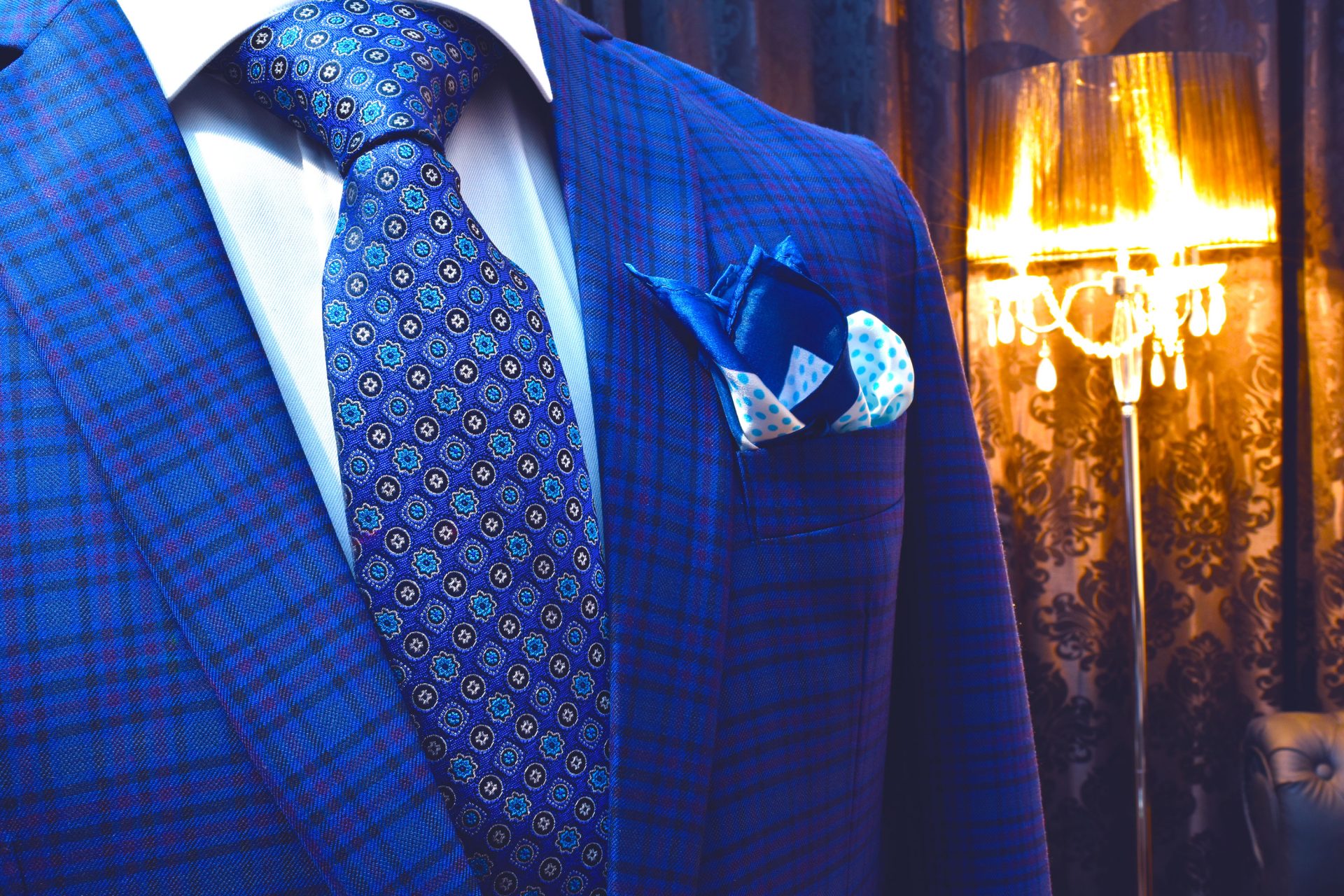 modrá hodvábna kravata foulard luxusná Pure Luxury Collection