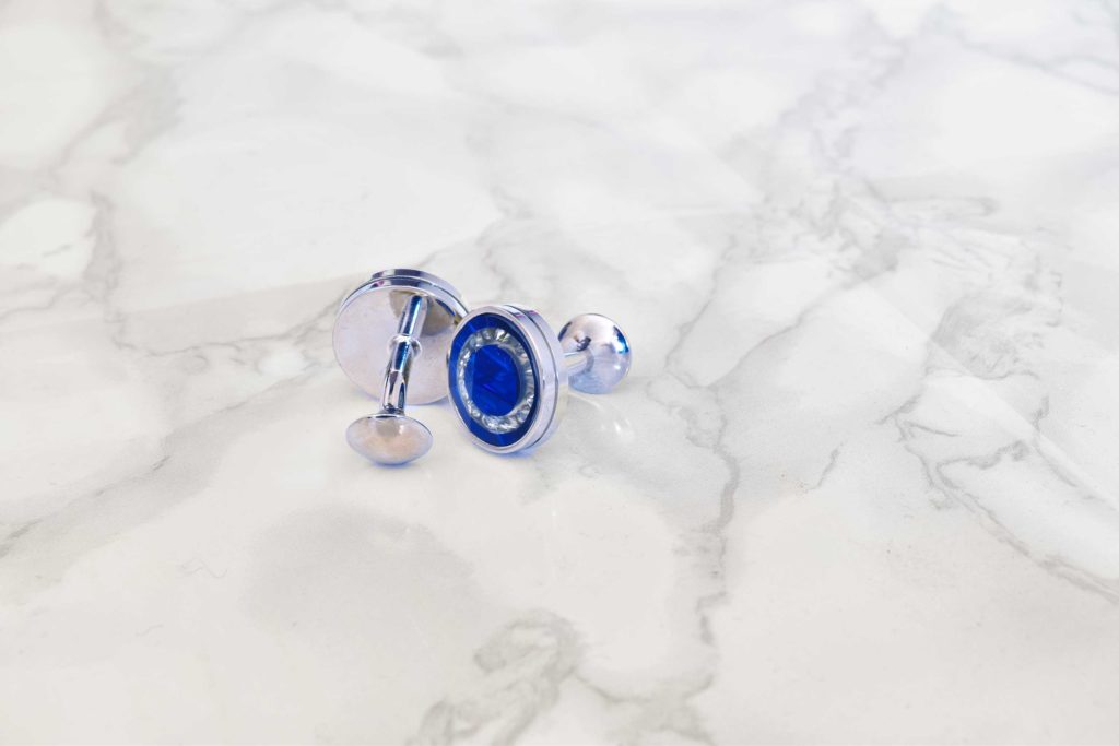 Detail produktu: Manžetové Gombíky, Swarovski Krištáľ, Modré -  Aquamarine