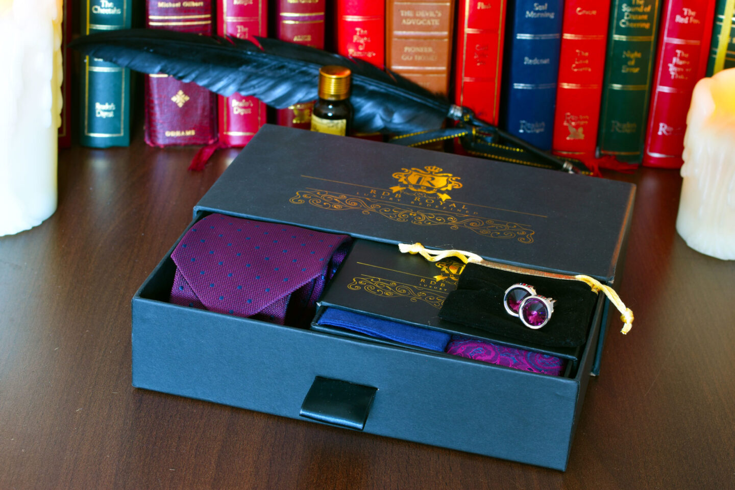 modro-bordovy-darcekovy-pansky-set