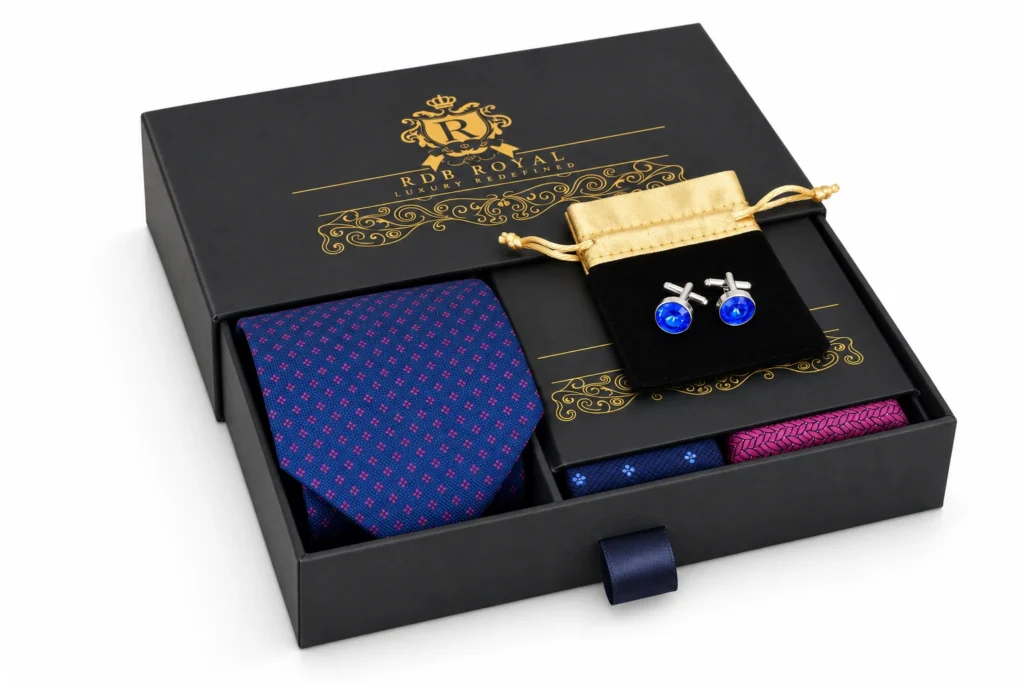 Detail produktu: Darčekový Pánsky Set – Modro-fialový mikrovzor, Bellagio