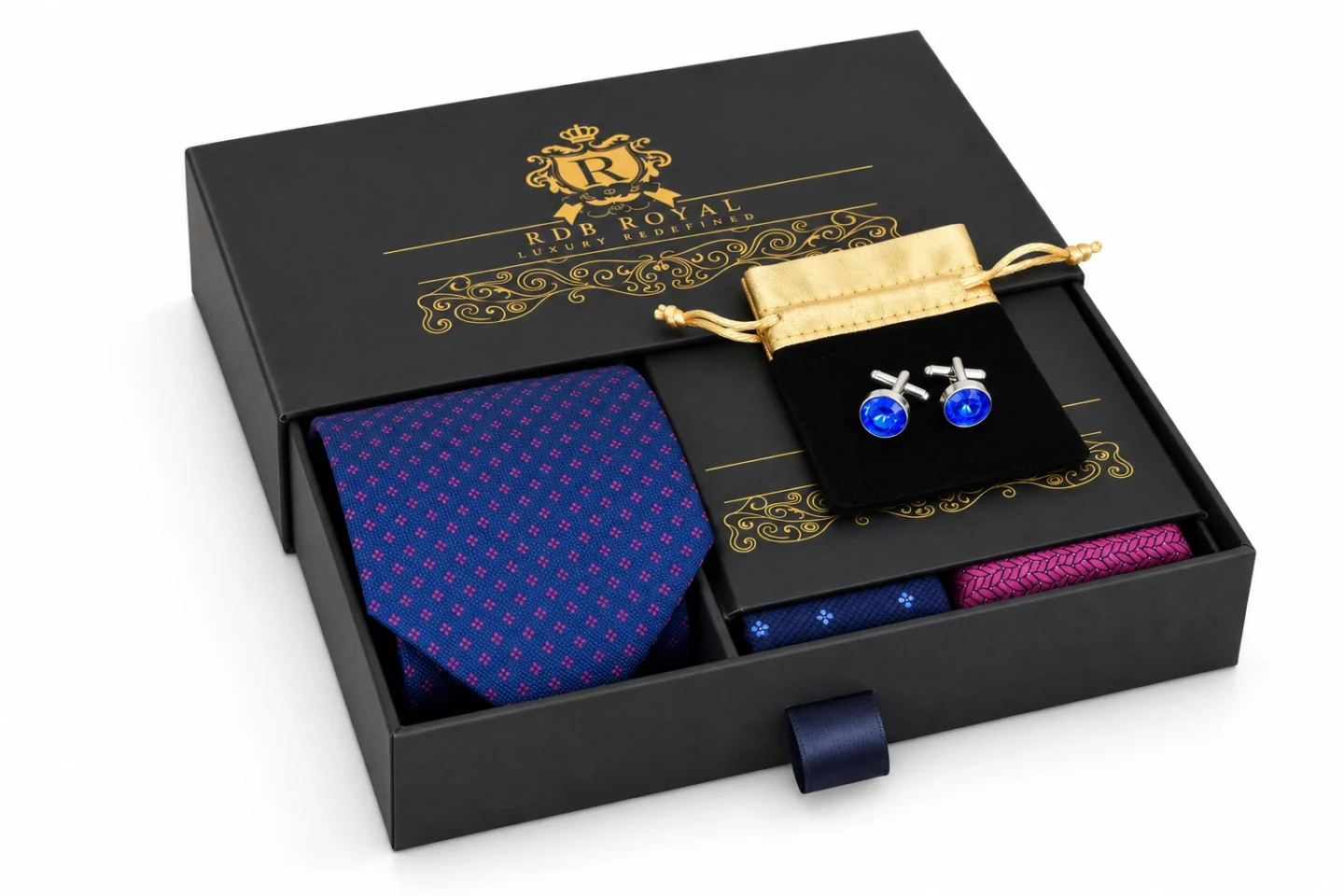 Darčekový Pánsky Set – Modro-fialový mikrovzor, Bellagio
