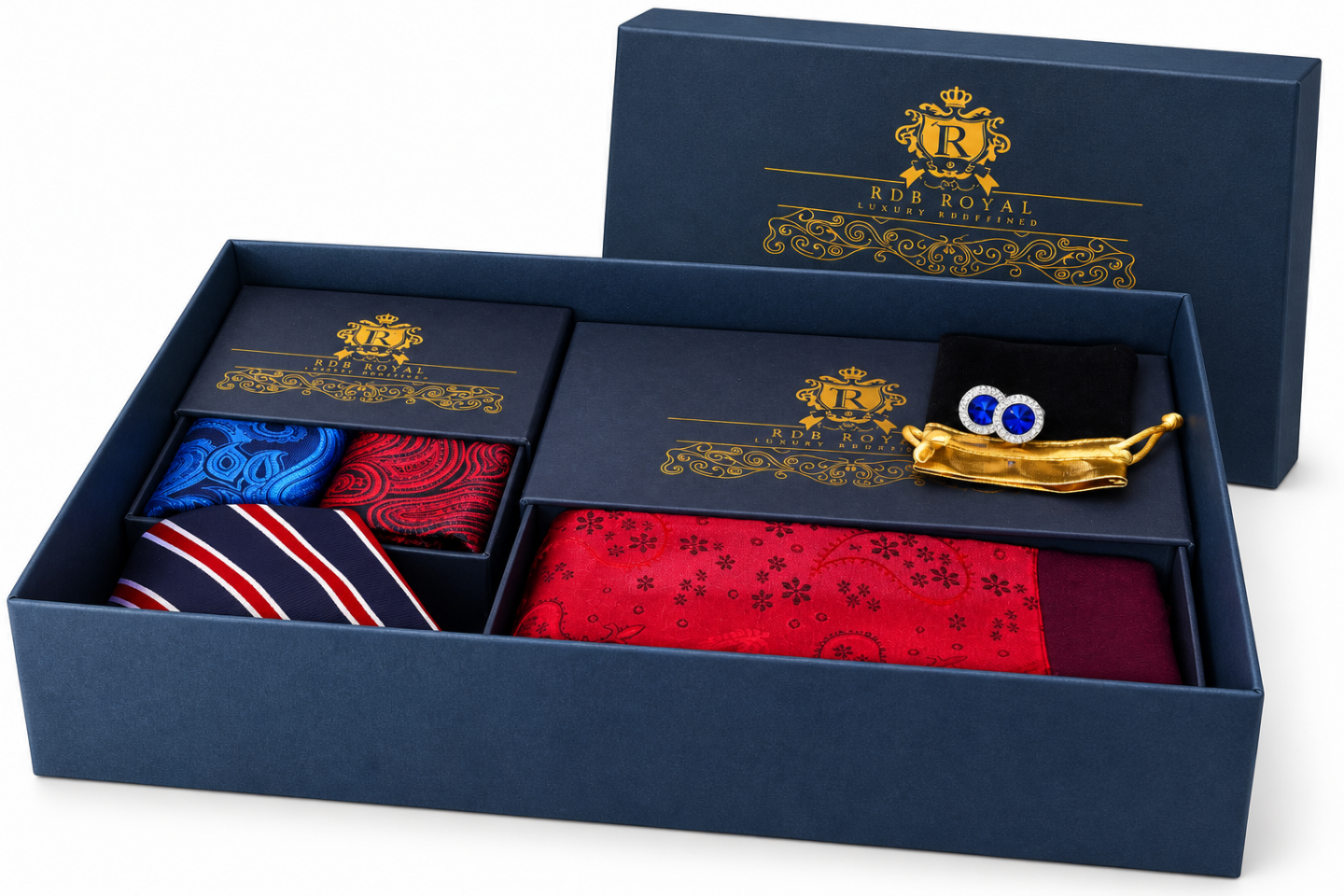 Darčekový Pánsky Set Grand Royal - Lord, Modro-Červený & Swarovski