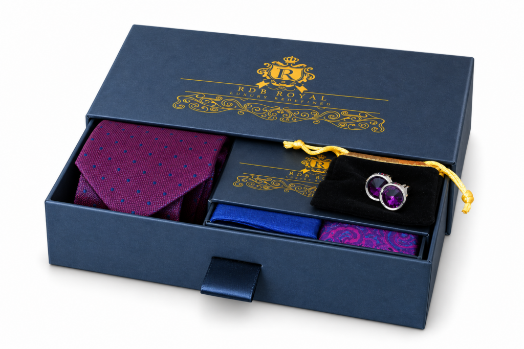 Detail produktu: Darčekový Pánsky Set – Burgundy Bodkovaný, Firenze & Swarovski