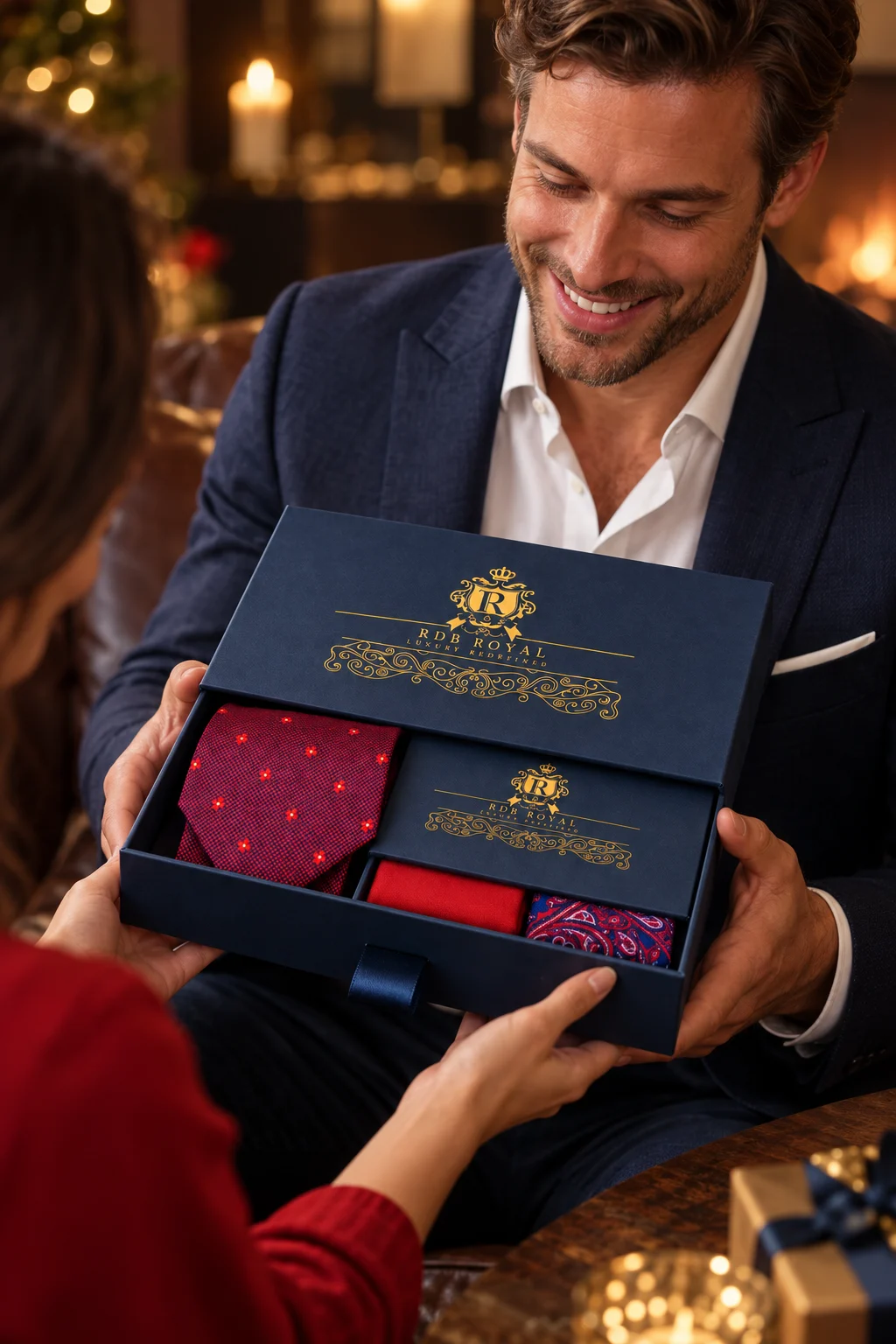Muž preberá darčekový set RDB Royal